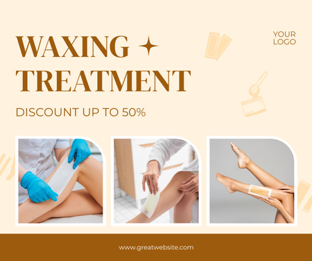 Discount on Collage Leg Waxing Facebook Design Template