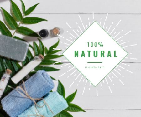 100 % natural ingredients banner Medium Rectangle Design Template