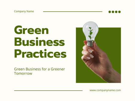 Ontwerpsjabloon van Presentation van Ideeën en praktijken voor groen ondernemen
