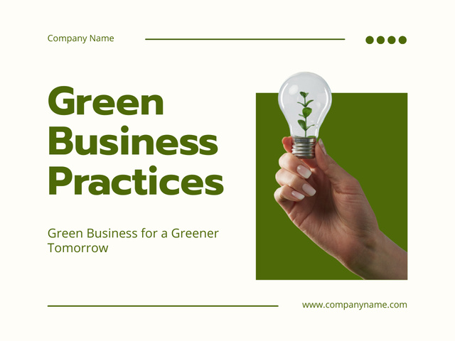 Ontwerpsjabloon van Presentation van Ideas and Practices for Green Business