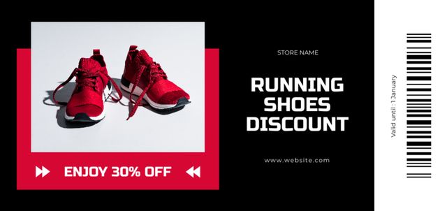 Ontwerpsjabloon van Coupon Din Large van Running Shoes Discount Offer