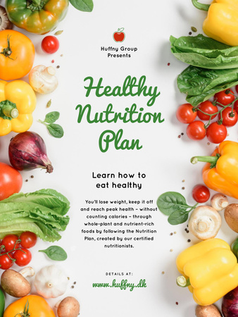 Healthy Nutrition Plan with Raw Vegetables Poster US Modelo de Design