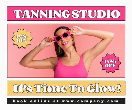 Online Booking of Session at Tanning Studio Facebook Design Template
