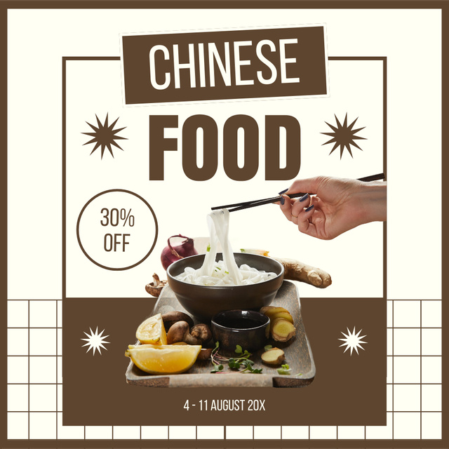 Discount Offer for National Chinese Noodles Instagram Modelo de Design