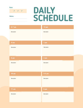 24 Hour Daily Schedule Notepad 8.5x11in Design Template