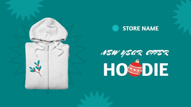 New Year Offer of Hoodie Label 3.5x2in tervezősablon