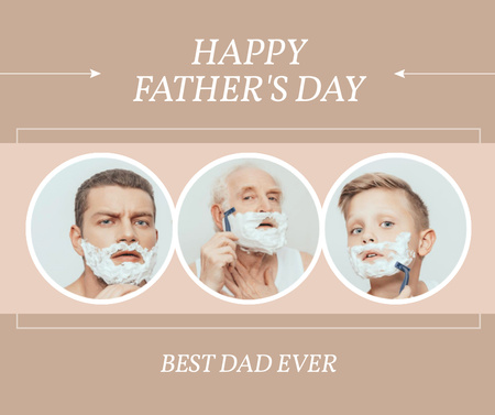 Three Generations of Men for Father's Day Facebook Design Template