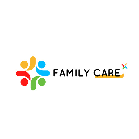 Family Care Concept with People in Circle Logo 1080x1080pxデザインテンプレート