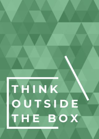 Think outside the box quote on green pattern Flayer Modelo de Design