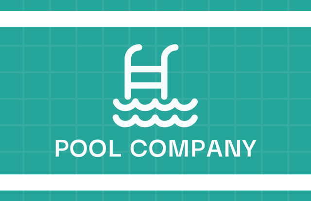 Pool Service Company Service Offer Business Card 85x55mm Tasarım Şablonu