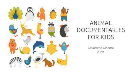 Template di design animale festival annuncio con icone animali FB event cover