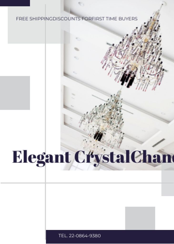 Elegant crystal Chandeliers offer Flayer Design Template