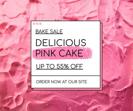 Delicioso e moderno bolo rosa Facebook Modelo de Design