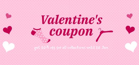 Platilla de diseño Discount on the Whole Collection for Valentine's Day Coupon Din Large