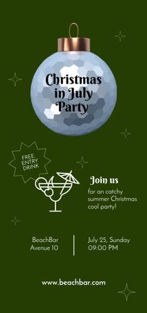  Announcement of Christmas Celebration in July in Bar Flyer DIN Large Design Template