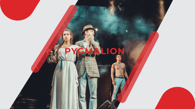 Theater Invitation with Actors in Pygmalion Performance Youtube Design Template
