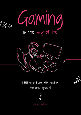 Gaming Gear Ad with Gamer Poster Design Template