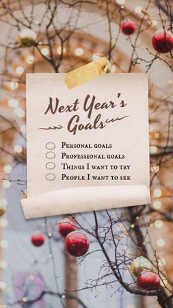 New Year List of Goals Instagram Story Design Template