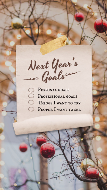 Modèle de visuel New Year List of Goals - Instagram Story