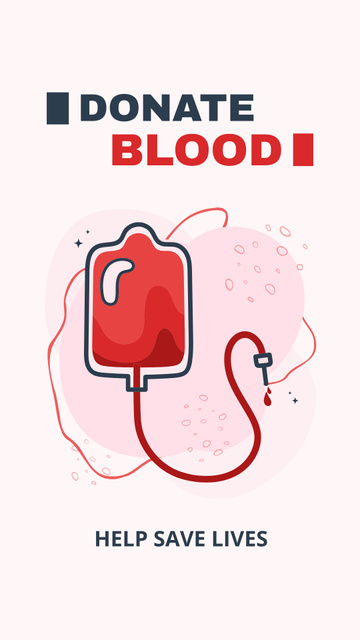 Help to Save Life with Blood Donation Instagram Story – шаблон для дизайну
