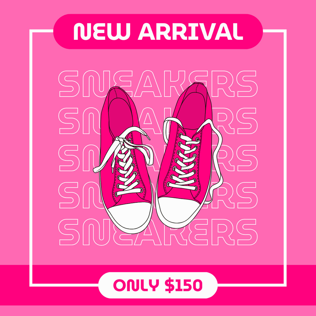 New Arrival of Pink Shoes Instagram Design Template