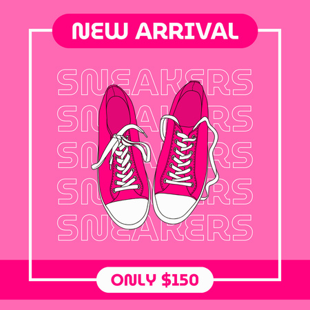 Νέα άφιξη των ροζ παπουτσιών Instagram Πρότυπο σχεδίασης