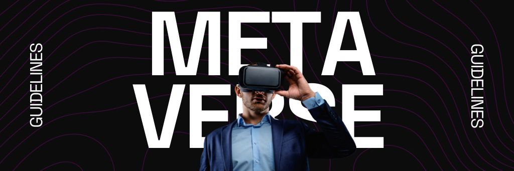 Designvorlage Meta Verse Guidelines And VR Glasses Offer für Email header