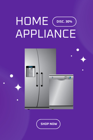 Designvorlage Offer Discounts on Household Appliances on Purple für Tumblr
