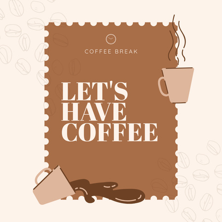 Coffee Shop Promotion With Illustration And Quote Instagram Šablona návrhu