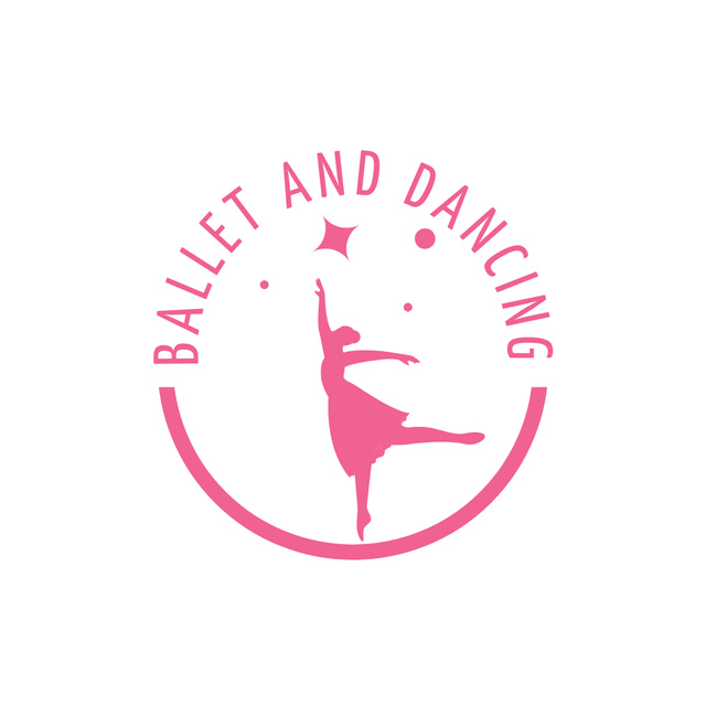 Ontwerpsjabloon van Animated Logo van Emblem of Ballet Dancing Studio