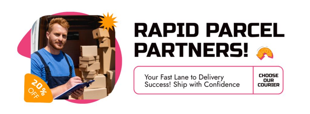 Rapid Parcels Partners Facebook cover Šablona návrhu