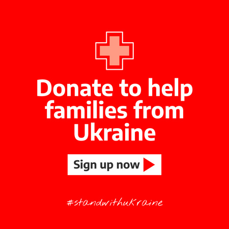 Lahjoita ukrainalaisten perheiden auttamiseksi Instagram Design Template