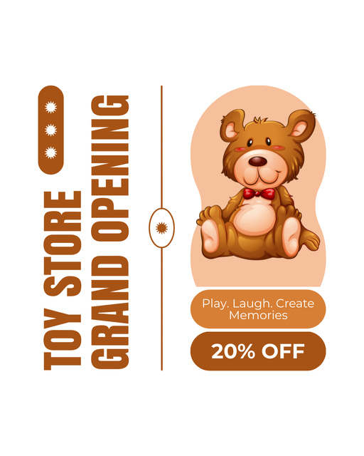 Lovely Toys Store Grand Opening With Discounts Instagram Post Vertical – шаблон для дизайну