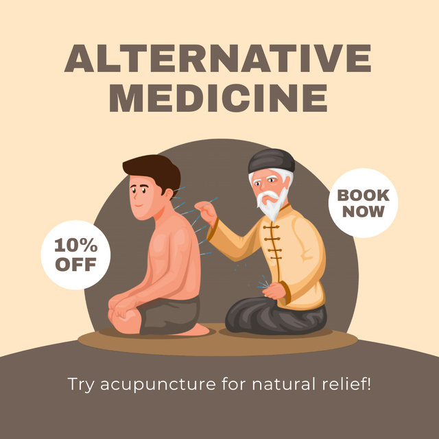 Alternative Medicine At Reduced Price With Booking Animated Post Design Template