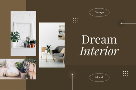Platilla de diseño Dream Interior Brown Mood Board