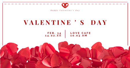 Announcement of Valentine's Day Party at Cafe Facebook AD Design Template