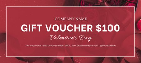 Valentine's Day Gift Voucher Offer Coupon 3.75x8.25in Design Template