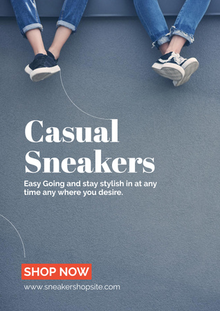 Casual Sneaker Shop poster Poster Design Template