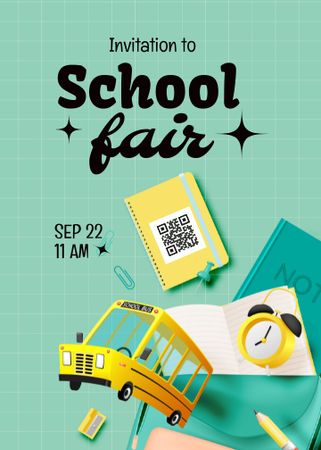 School Fair Announcement Invitation tervezősablon