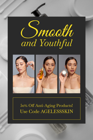 Platilla de diseño Offer Discounts on Anti-Aging Skin Care Products Tumblr