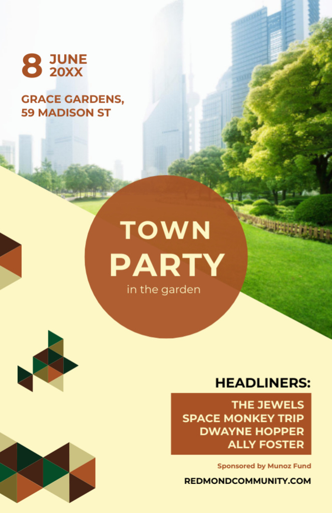 Town Party in Garden Flyer 5.5x8.5in Design Template