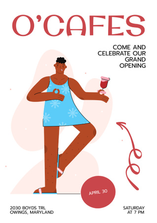 Cafe Grand Opening Celebration Event Announcement Poster B2 – шаблон для дизайна