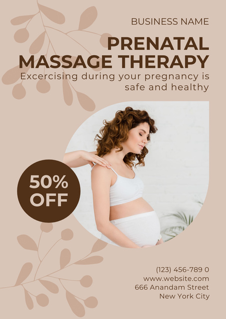 Designvorlage Pregnancy Massage Treatments Advertisement für Poster