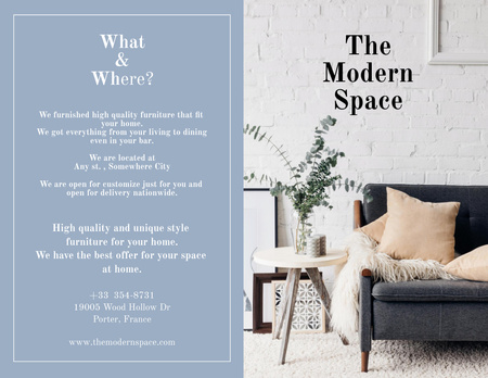 Modern and Stylish Furniture For Living Room Sale Offer Brochure 8.5x11in Bi-fold Šablona návrhu