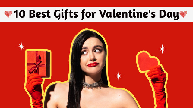Ontwerpsjabloon van Youtube Thumbnail van Suggestion for Top Ten Valentine's Day Gifts