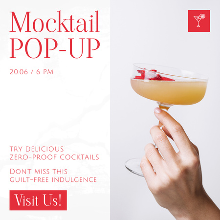 Delicious Mocktails In Bar Offer Animated Post Design Template