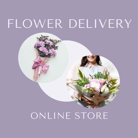 Flowers Delivery Services Offer Instagram Šablona návrhu