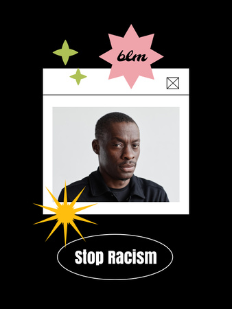 Plantilla de diseño de Protest against Racism with African American Man Poster US 
