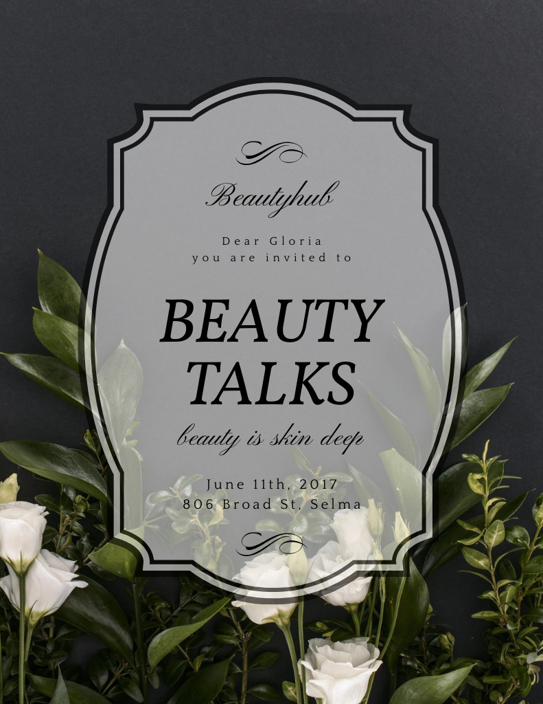 Innovative Beauty Event with Tender Spring Flowers Flyer 8.5x11in tervezősablon