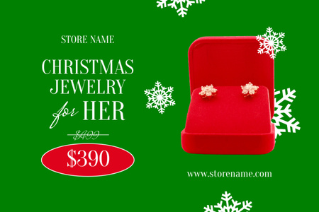 Christmas Female Jewelry Sale Offer Label – шаблон для дизайну